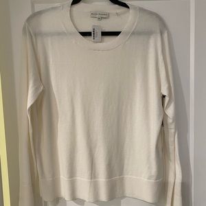 White + Warren Sweater size Medium. Ivory. High low crewneck